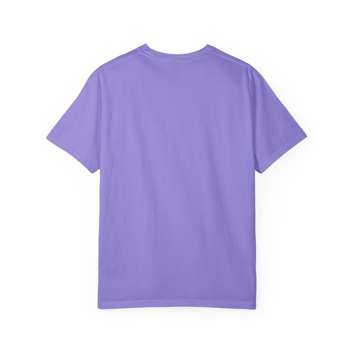Angel & Devil Heart Graphic T-Shirt — Blue Metallic Script Design