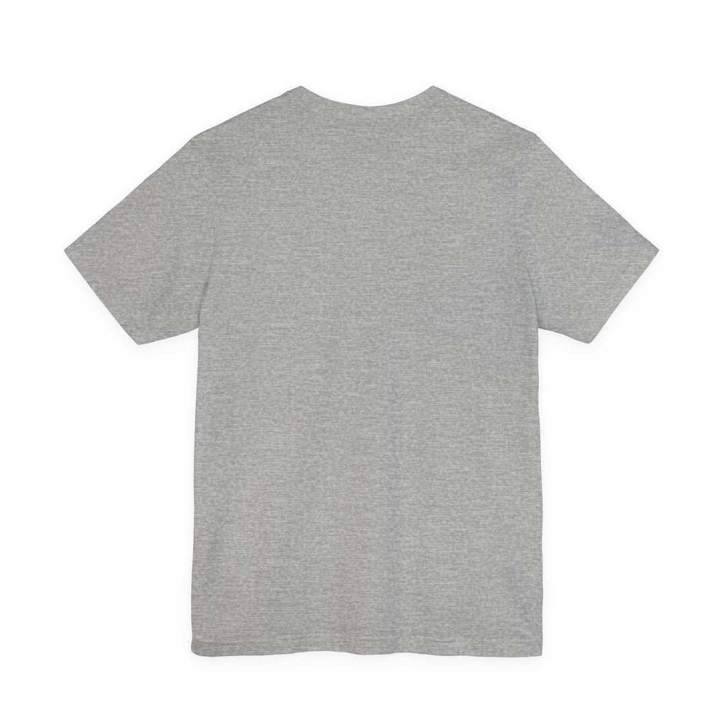 Heart Arrow Graphic Tee — Blue Metallic Love Emblem T-Shirt