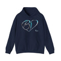 Broken Heart Graphic Hoodie – Teal Brushstroke Love Design