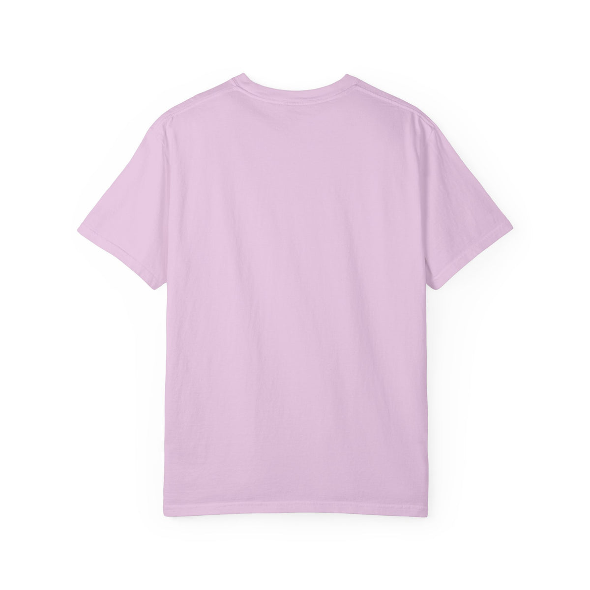 Angel & Devil Heart Graphic T-Shirt — Blue Metallic Script Design